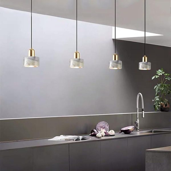 Nordic Ceramic Pendant Light Marble Metal Pendant Lighting - Image 5