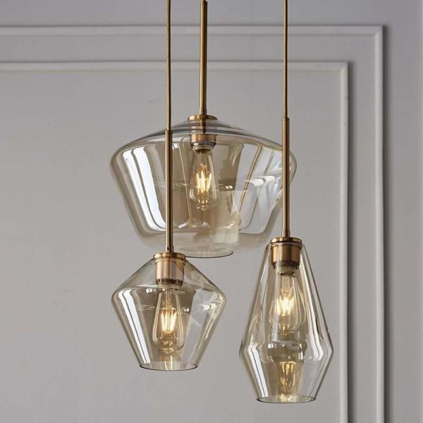 Nordic Classic Copper Glass Pendant Lights Industrial Style Droplight - Image 4