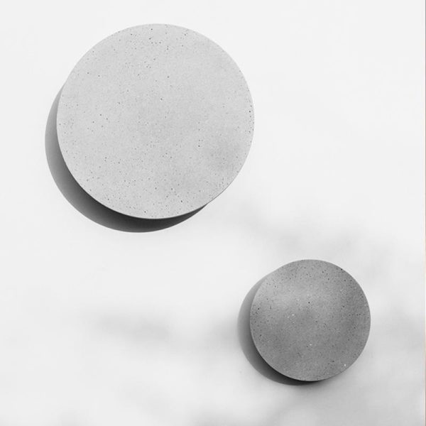 Outdoor Round Gray Concrete LED Wall Flush Lights Accent Landscape Lighting - Image 4