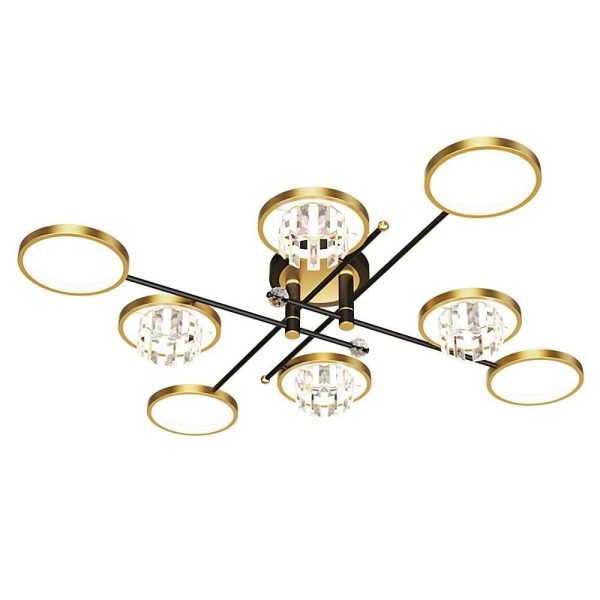 Geometric Crystal Metal Flush Mount Ceiling Light Multiple Lights for Living Room - Image 7