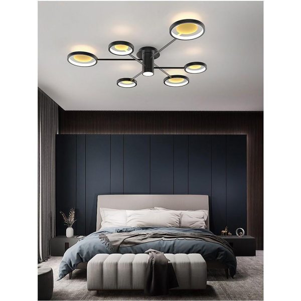 Mid Century Modern Flush Mount Lighting Arbitrary Multiple Circles Industrial LED Light - Image 5
