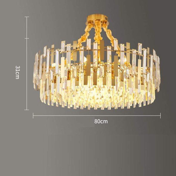 Queen Golden Crystal Chandelier - Modern Luxury, 9/12/17 Lights, Adjustable Height, 110-120V - Image 8