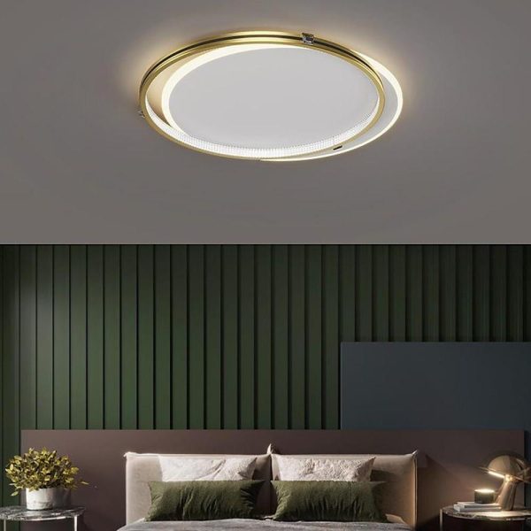 2 Circle Metal Dimmable LED Modern Ceiling Light Flush Mount Lighting - Image 4