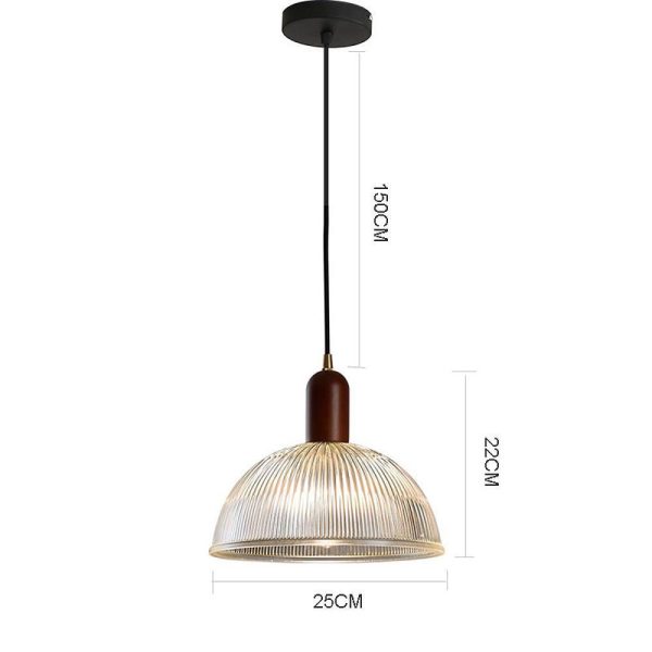 Country Glass Bamboo Wood Pendant Lighting Bowl Vintage Pendant Lighting - Image 5