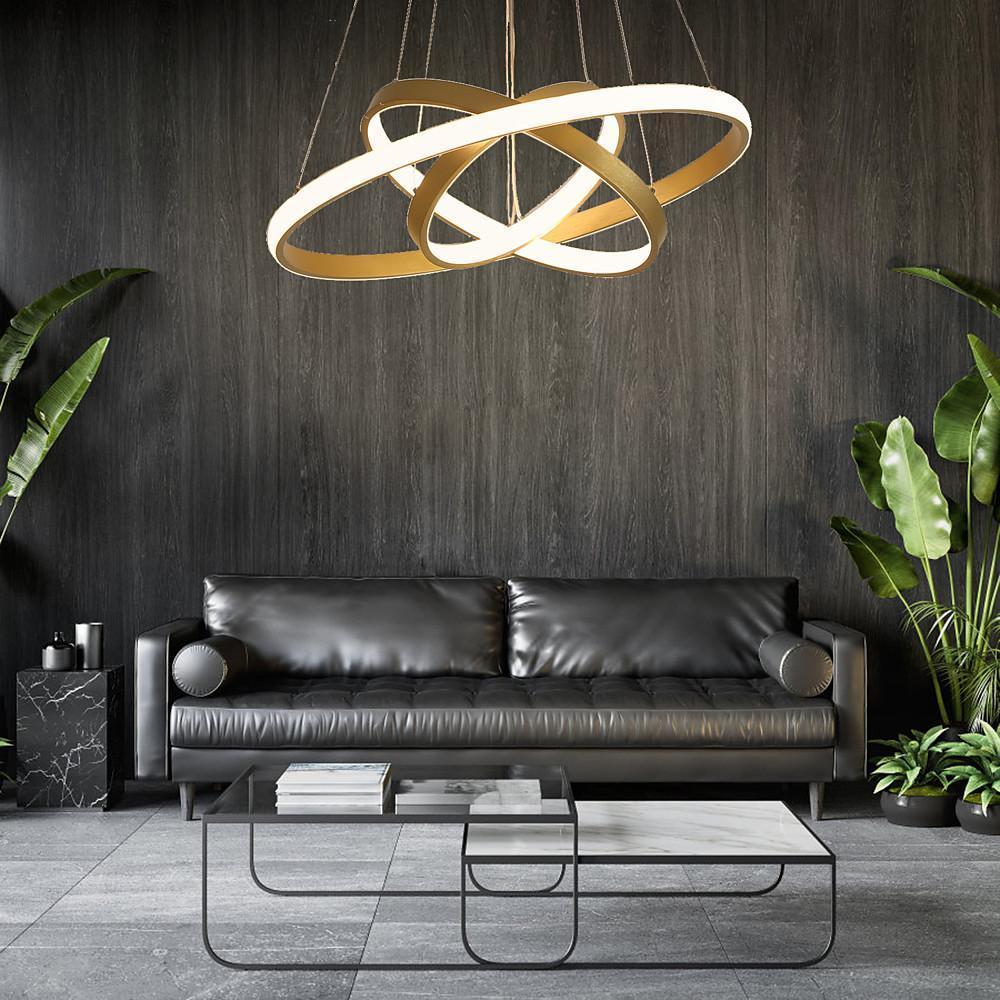 jloy1606285641376-1b65a6a7-924f-46b4-8673-6fea07114b52-489162.jpg 3-ring Dimmable Contemporary Gold LED Chandelier Light Dining Room Chandeliers Lamp - Image 1