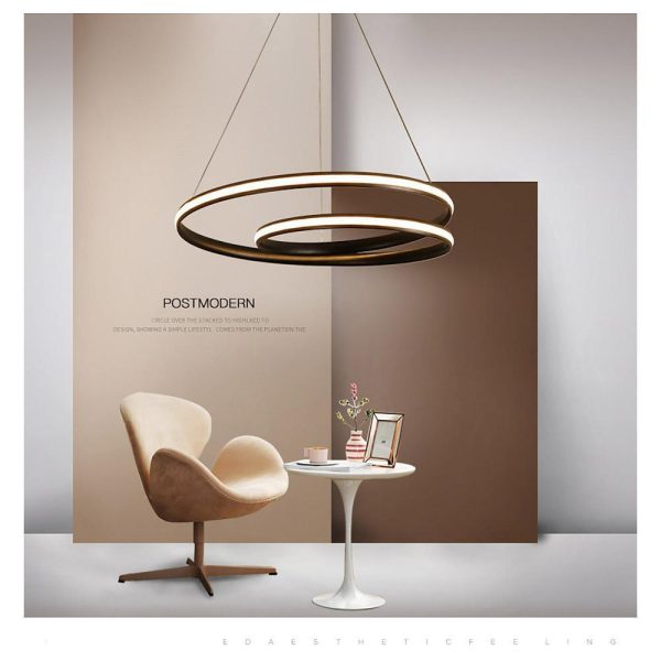 Circular Aluminum Chandelier Light Kitchen Dining Room Lighting Ceiling Light - Image 3