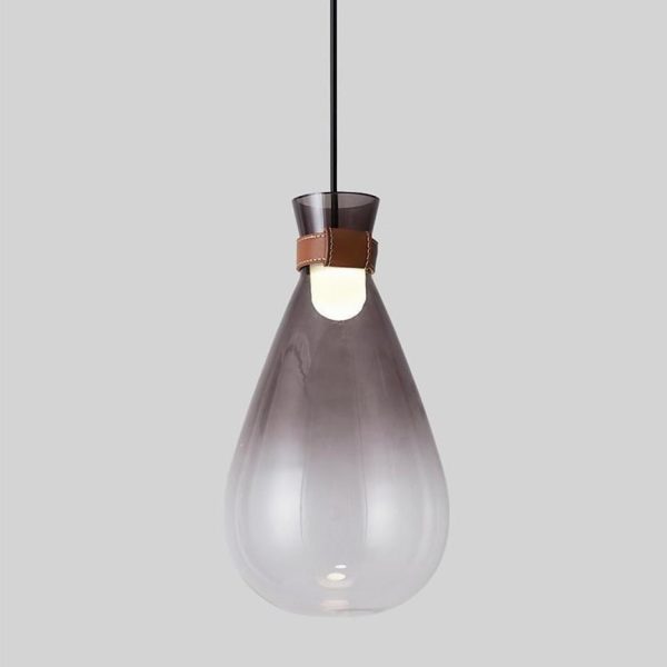 Industrial Teardrop Pendant Light Vintage Glass Metal LED Ceiling Light - Image 5