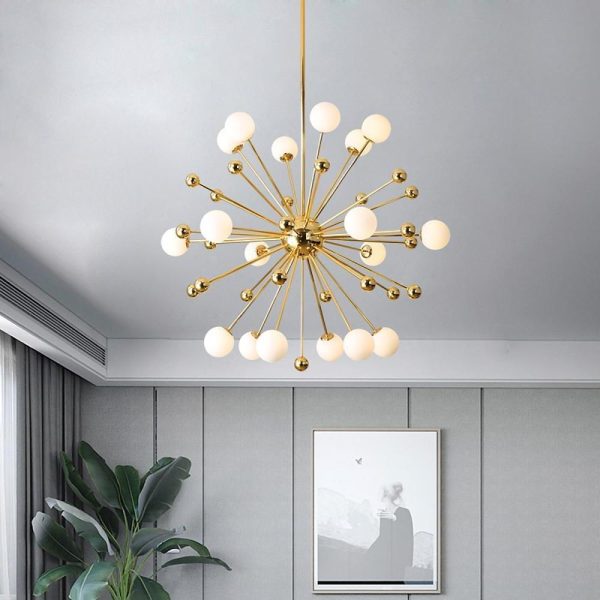 Nordic Globe Sputnik Chandelier Modern Gold Living Room Chandelier 18 Bulbs - Image 2