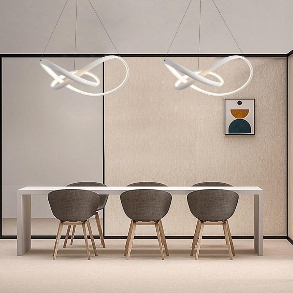 Interweaving Curved Decor Dimmable LED Adjustable Modern Pendant Lighting - Image 2