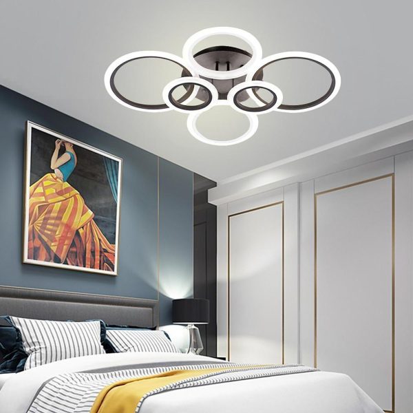 Circles Aluminum Acrylic Cluster Style Design Flush Mount Lighting LED Living Room Bedroom Ceiling Lights - Image 22