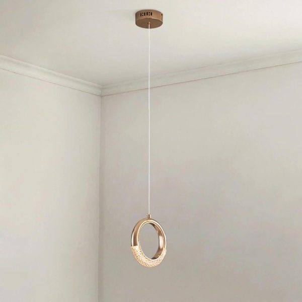 Ring Shaped LED Electroplated Metal Modern Pendant Light Hanging Lamp Chandeliers - Image 10