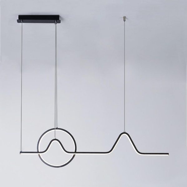Circular Linear Dimmable LED Artistic Modern Chandeliers Kitchen Island Lighting - Image 3