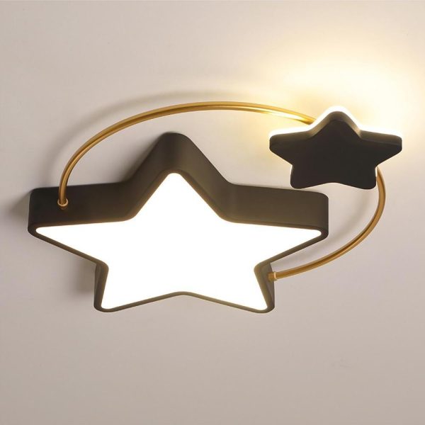2 Star Shapes Flush Mount Ceiling Light LED Classic Dimmable Baby Kids Lights for Bedroom - Image 4