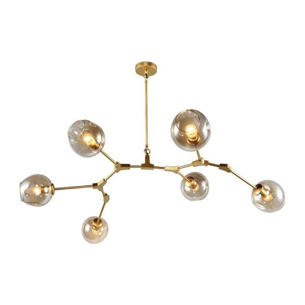 Nordic Contemporary Sputnik Chandelier for Living Room Blown Glass Chandeliers 6 Bulbs - Image 7
