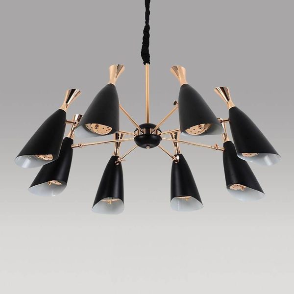 8-light LED Electroplated Metal Nordic Chandeliers Ceiling Lights Fixture - Image 3