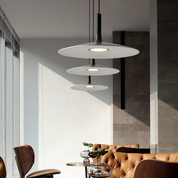 Flat Circular LED Nordic Pendant Lighting Hanging Ceiling Lights - Image 8
