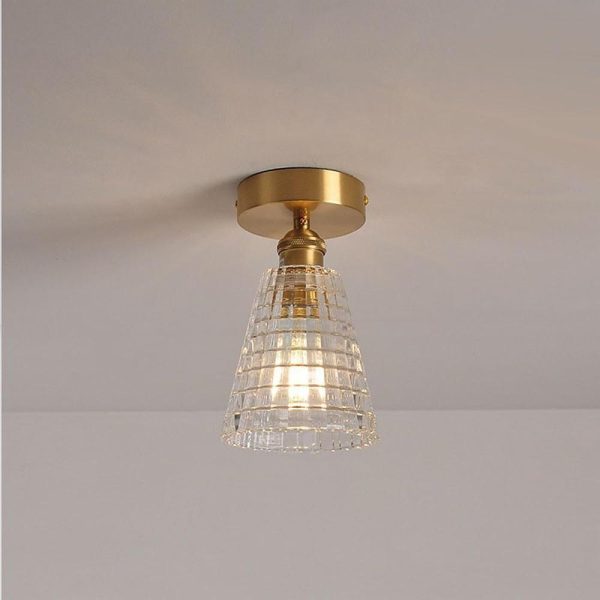 Lantern Modern Glass Copper Hallway Pendant Light Industrial Pendant Lighting - Image 8