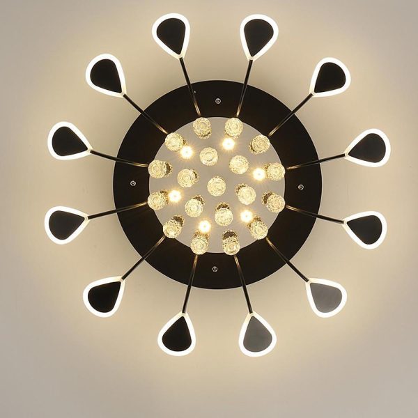 Creative Flower Shaped Dimmable LED Crystal Modern Ceiling Lights - Image 14