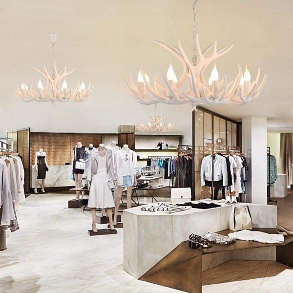 Vintage Antler Chandelier with Candle Lights - 4/6/8 Lights - Image 3