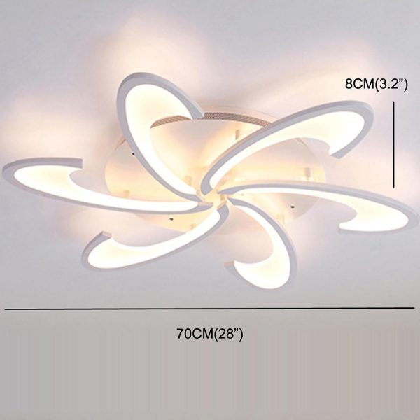 Modern Geometric Wave Flush Mount Light Fixtures Circle Ceiling Light 1 Bulb - Image 10
