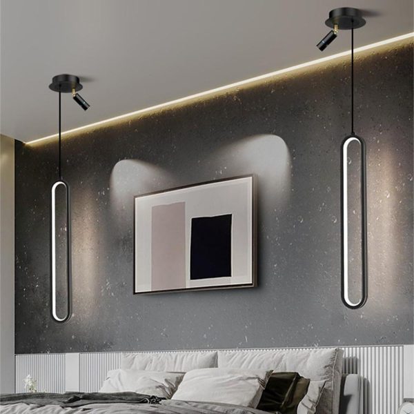 Rounded Rectangular LED Modern Pendant Light Hanging Lamp Island Lights - Image 2
