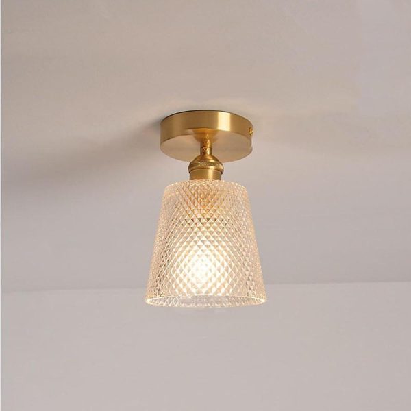Lantern Modern Glass Copper Hallway Pendant Light Industrial Pendant Lighting - Image 7