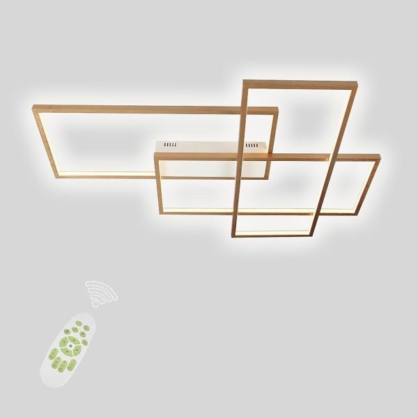 Overlapping Rectangles Aluminum Geometric Style Flush Mount Lighting LED Ceiling Light - Image 17