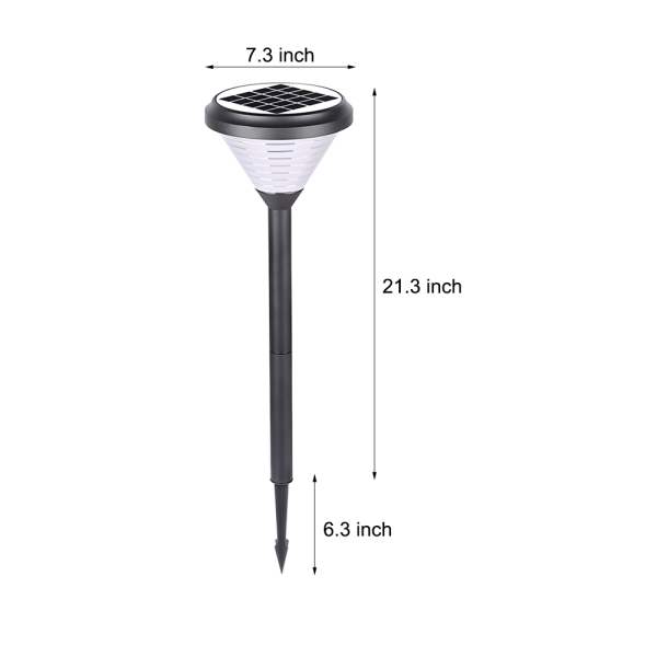 27.6-Inch H Black LED Solar Pathway Landscape Lights - Image 4