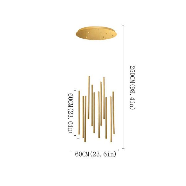 Linear Cluster Elongated Cylindrical LED Modern Pendant Light Chandelier - Image 5