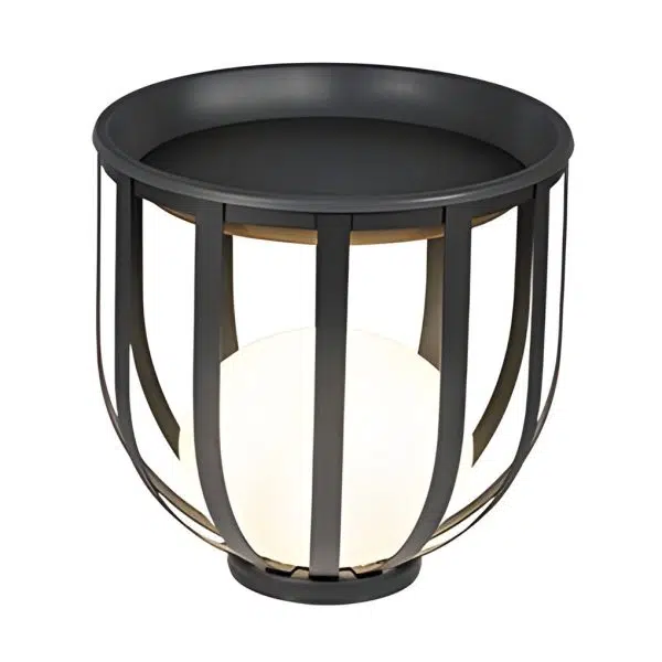 Industrial Solar Outdoor LED Floor Lantern Lamp with Tray - Image 7
