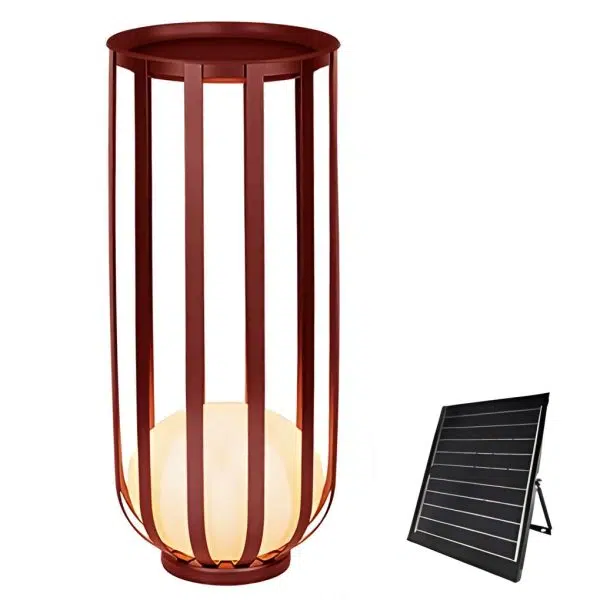Industrial Solar Outdoor LED Floor Lantern Lamp with Tray - Image 14