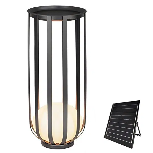 Industrial Solar Outdoor LED Floor Lantern Lamp with Tray - Image 12
