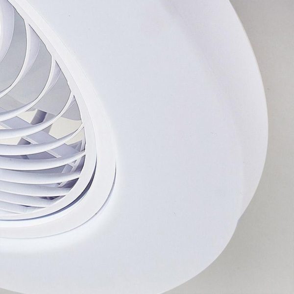 Modern Flush Mount Bladeless Enclosed Ceiling Fan with Round Bright LED Lighting and Remote - Image 11