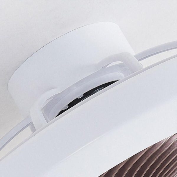 Modern Flush Mount Bladeless Enclosed Ceiling Fan with Round Bright LED Lighting and Remote - Image 10