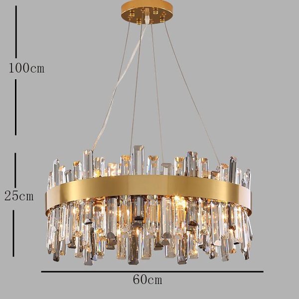 8 Light Modern Crystal Chandelier Industrial Brass Chandelier - Image 8