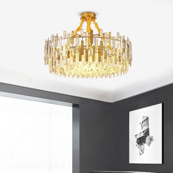 Queen Golden Crystal Chandelier - Modern Luxury, 9/12/17 Lights, Adjustable Height, 110-120V - Image 5