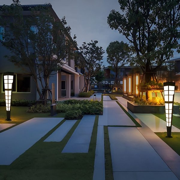 LED Outdoor Post Lights Garden Lights Outside Lights Geometric Shaped  Patio Lights - Image 6