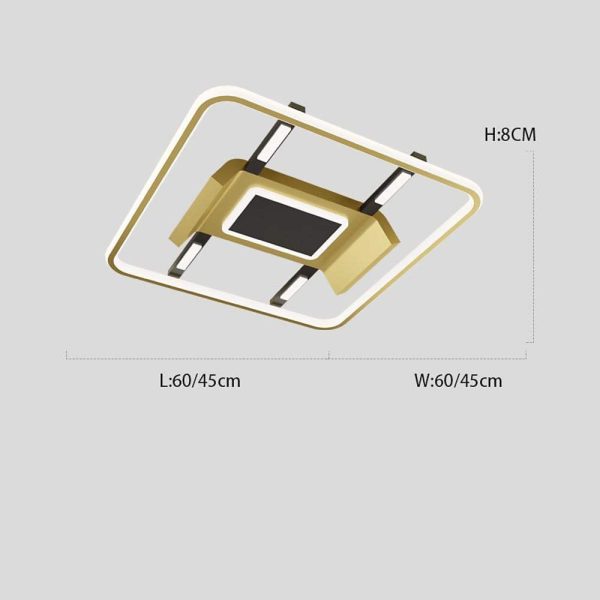 Square Metal Dimmable LED Modern Ceiling Lights Flush Mount Lighting - Image 4