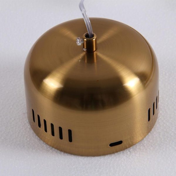 1 Light Metal Glass Pendant Lighting Minimalism Linear Round Ceiling Light - Image 6