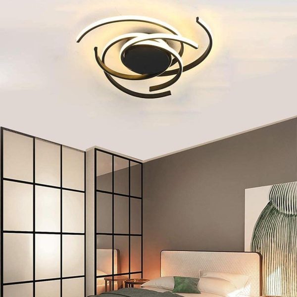 30 Inch Swirls Circle Abstract LED Flush Mount Ceiling Light for Living Room - Image 11