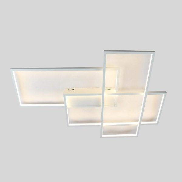Overlapping Rectangles Aluminum Geometric Style Flush Mount Lighting LED Ceiling Light - Image 20
