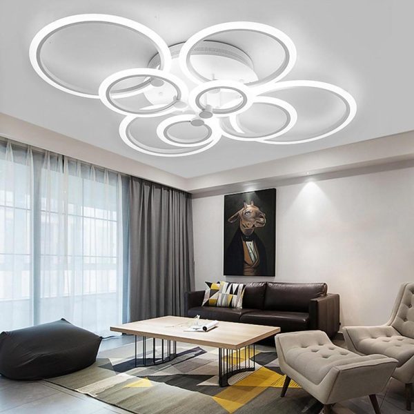 Circles Aluminum Acrylic Cluster Style Design Flush Mount Lighting LED Living Room Bedroom Ceiling Lights - Image 15