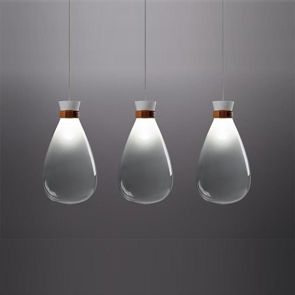 Industrial Teardrop Pendant Light Vintage Glass Metal LED Ceiling Light - Image 3