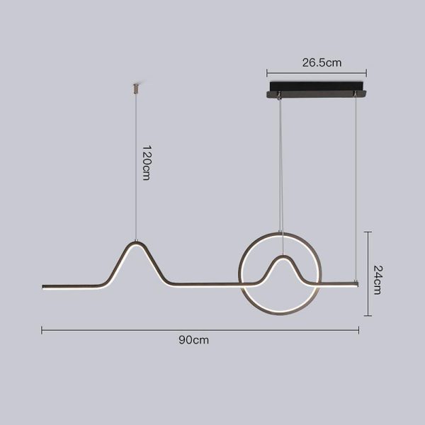 Minimalist Waves Circles Design Pendant Lighting Modern LED Kitchen Lighting Dining Room Lighting Ceiling Light - Image 8