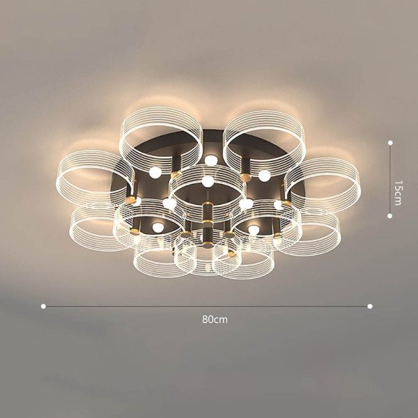 Circles Modernist LED Flush Mount Ceiling Light for Living Room - Image 8