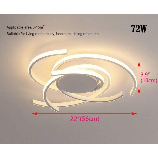 30 Inch Swirls Circle Abstract LED Flush Mount Ceiling Light for Living Room - Image 9