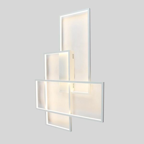 Overlapping Rectangles Aluminum Geometric Style Flush Mount Lighting LED Ceiling Light - Image 21