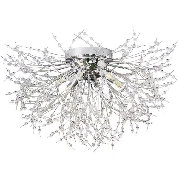 Classic Design Metal Crystal LED Traditional Ceiling Lights with 6 Bulbs - Image 4