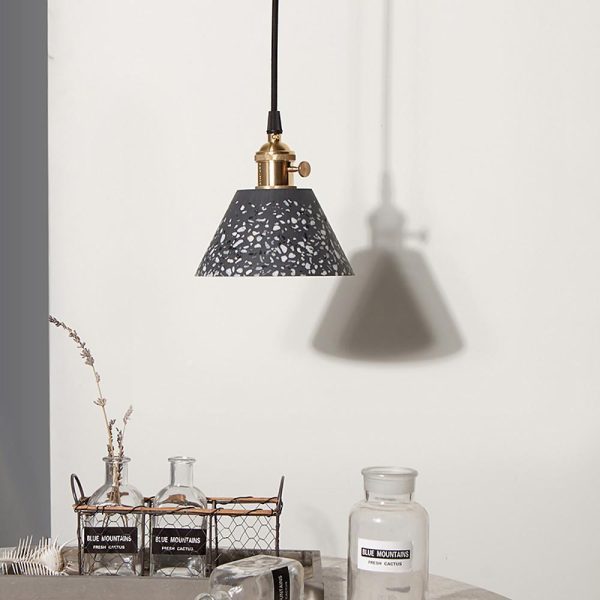 Cone Shaped Design Ceramic Pendant Light Modern Metal LED Ceiling Light - Image 2