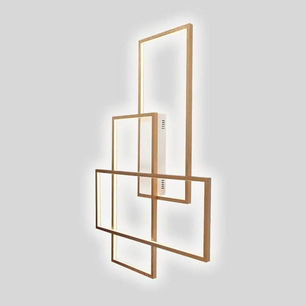 Overlapping Rectangles Aluminum Geometric Style Flush Mount Lighting LED Ceiling Light - Image 15